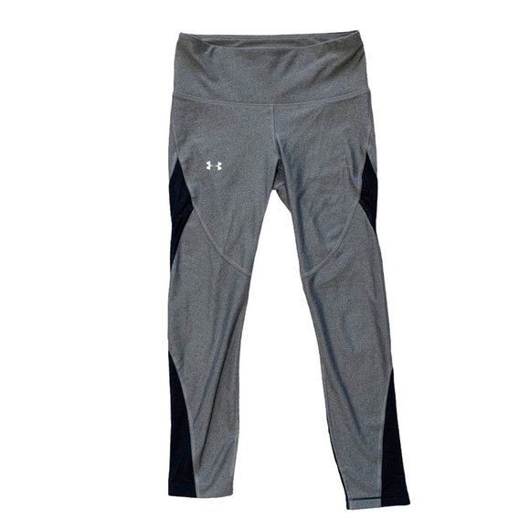 Under Armour HeatGear Gray Grey and white Mesh Mid-Rise Leggings Size Small - Picture 11 of 17